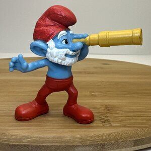 2011 PAPA SMURF TELESCOPE exclusive Peyo McDonald's Action Figure Toy 3”‎